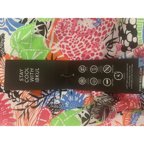 IBKUL Top Shirt Womens Small Multi Color Bamboo Garden UPF 50 IceFil Pullover - Picture 7 of 8